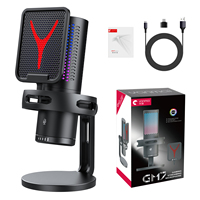 Yeni Kablolu Kondenser Mikrofon RGB Aydınlatmalı Kardiyoid/Çok Yönlü Polar Hafif USB Plastik Oyun Masaüstü Kullanımı