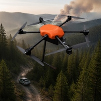 Hexacóptero X1000pro para Monitoreo de Incendios Forestales, Carga Útil de 25 kg, FPV Térmico, 15 km, 6 Ejes, 1 Año de Garantía para Detección de Incendios