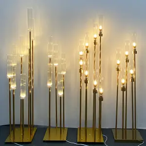 Wholesale 5/8/10 Arm Gold Metal Tall Candle Holder Candelabra Wedding Table Centerpieces Decoration For Party Wedding Decoration