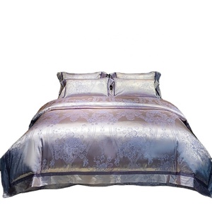 Cotton Satin Thêu Bộ Đồ Giường Đặt Sang Trọng Châu Âu Tân Cổ Điển <span class=keywords><strong>Jacquard</strong></span> Paisley Thiết Kế-M <span class=keywords><strong>Comforter</strong></span> Bìa Ga Trải Giường Bộ - Product Image 1