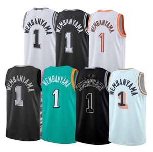 Maillots de basket-ball pour enfants personnalisables et respirants de qualité supérieure, style Victor Wembanyama, pour hommes - Product Image 1
