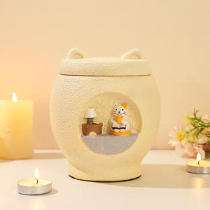 כד שרף צהוב בהתאמה אישית עם הכיתוב הקאונה מאטא לחתולים וכלבים, ציוד להלוויה של חיות מחמד, צנצנות זיכרון לאחסון, מיכלי שריפה. - Product Image 1