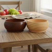 Bol à salade ovale en bois d'acacia et de noyer, artisanat haut de gamme, résistant au lave-vaisselle, grand bol de service pour la cuisine, pour un usage domestique