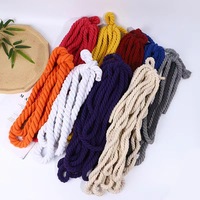 Cordon en coton recyclé torsadé coloré à trois brins de 8 mm pour sacs et lacets de vêtements
