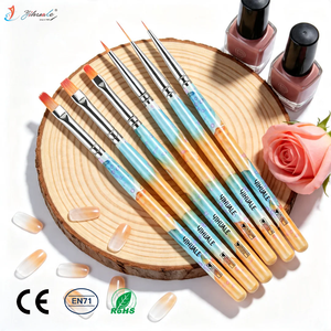 OEM ODM 10 piezas Pincel <span class=keywords><strong>para</strong></span> <span class=keywords><strong>uñas</strong></span> <span class=keywords><strong>de</strong></span> pelo sintético con mango <span class=keywords><strong>de</strong></span> acrílico amarillo y azul estilo playa <span class=keywords><strong>para</strong></span> <span class=keywords><strong>kit</strong></span> profesional <span class=keywords><strong>de</strong></span> marca personalizada - Product Image 5
