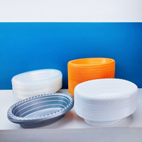 Bols jetables en PP blanc de 6,3 pouces, bols en plastique robustes, vaisselle casher, forme ronde profonde, dîners de Pessah, bols alimentaires en gros
