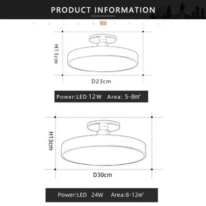 Bắc Âu đơn giản sáng tạo đèn trần phòng khách phòng ngủ <span class=keywords><strong>Led</strong></span> tròn ánh sáng Trần sang trọng ánh sáng ban công hành lang trang trí ánh sáng - Product Image 6