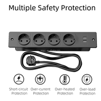 Prise de courant encastrée pour bureau, prises CA encastrées, ports USB-A, station de charge dissimulée pour mobilier de bureau