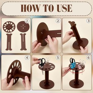 Wooden Scissor Rack Rotating Storage Organizer For Desk Office <b>Craft</b> <b>Tools</b> - Product Image 3