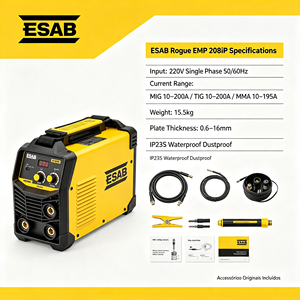 เครื่องเชื่อมอินเวอร์เตอร์แบบพกพา ESAB Rogue EMP 208iP 200A 220V MIG TIG MMA สำหรับ<span class=keywords><strong>เชื่อม</strong></span>อะลูมิเนียม สแตนเลส และเหล็กกล้าคาร์บอน - Product Image 4