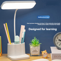 Lampe de bureau LED multifonctionnelle en gros avec porte-stylo et support de téléphone, 3 températures de couleur, intensité réglable, protection oculaire pour la lecture