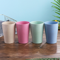 Offre Spéciale – Gobelets Réutilisables en Paille de Blé 9oz (280ml) Rose/Bleu/Vert/Beige – Légers, Empilables et Lavables au Lave-Vaisselle