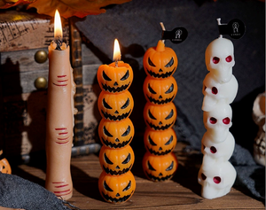 Candele Profumate a Forma <span class=keywords><strong>di</strong></span> Zucca, Teschio e Dito per Halloween, Candele in Cera Spaventose con Logo e Fragranza Personalizzati - Product Image 1