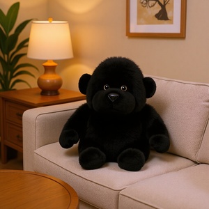 Peluche chimpanzé noir, poupée d'imitation, adorable couple roi et reine noirs, figurine cadeau pour étudiants - Product Image 2
