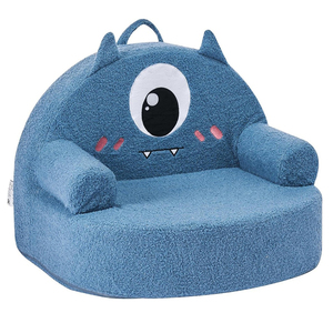 Movable & Washable Monster Style Teddy Plush <b>Cover</b> Comfy Foam Kids <b>Sofa</b> Toddler Chair with <b>Armrests</b> <b>for</b> Playroom Ideal Gifts - Product Image 4