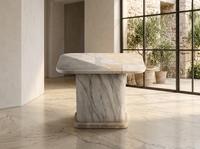 Table d'appoint en marbre à socle bas, style Wabi Sabi, en pierre naturelle, pour entrée de villa, salon, hôtel, décoration