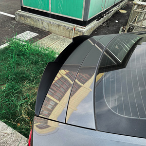 Audi Rear Spoiler Wing Shaped ABS Piano Black Carbon Fiber Texture For A7 S7 C8 2019+ Trunk Deck Lid - Product Image 2