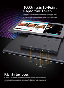 Độ sáng cao 21.5 inch màn hình công nghiệp 1000 nits 10 điểm cảm ứng điện dung màn hình IP65 <span class=keywords><strong>HDMI</strong></span> VGA AV giao diện LED kinh doanh - Product Image 4