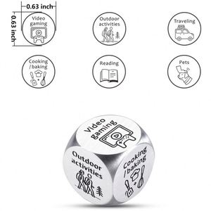 Couple Gifts for Boyfriend <b>Girlfriend</b> Food Decider Gifts for Husband Wife Stainless Steel Food Decision Dice - Product Image 3