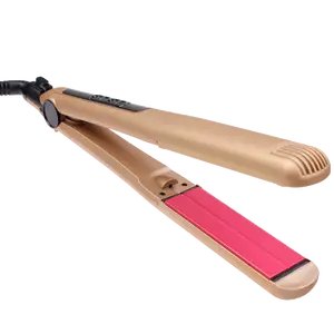 special design small size electric vibrating flat iron infrared and negative ions hair straightener with lock button