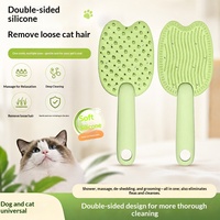 Nouvelle Brosse de Massage pour Animaux en Forme de Crème Glacée, Brosse de Toilettage Double Face pour Éliminer les Poils Détachés des Chats, Grattoir à Poils pour Animaux
