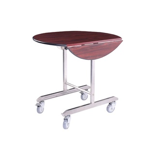 Chariot de service à double plateau rabattable, chariot de service alimentaire mobile pour hôtel - Product Image 6