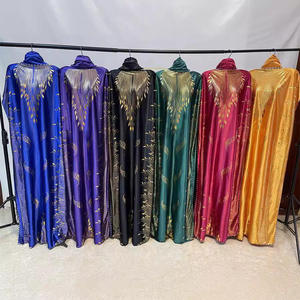 Nouvelle <span class=keywords><strong>Robe</strong></span> Longue Africaine Décontractée Grande Taille en Fausse Fourrure Brillante sans Manches, Col Unique Doré Estampé, Style Dashiki - Product Image 4