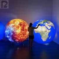 Modèle de planète Terre gonflable lumineux à LED, globe gonflable géant illuminé pour exposition muséale, décoration de scène