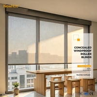 Stores enrouleurs intégrés entièrement dissimulés, coupe-vent, WR100-120, stores électriques montés sur boîtier, pour patio extérieur, grande porte