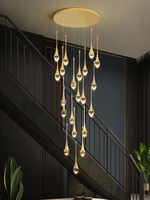 Lustres suspendus pour plafonds hauts, design moderne personnalisé pour villa, éclairage LED doré pour mariage, lustre en cristal pour escalier