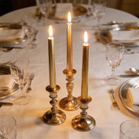 Maßgefertigte Handgegossene Hochwertige Langsam Brennende Rauchfreie Metallisch Goldene Silberne Champagner-Gold Stabkerzen für Abendessen