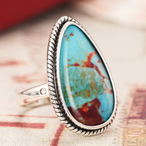 Nuovo Anello Bohémien da Donna in Stile Retrò Cinese con Imitazione Pietra a Goccia - Product Image 6