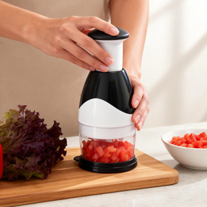 Kitchen Hand <b>Vegetable</b> Crusher Salad Food Garlic Onion Cutter Handheld Food With Stainless Steel Blades BF121 Cutting in - Product Image 4