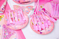 Vaisselle pour fête d'anniversaire fille en gros thème princesse rose Vaisselle pour fête d'anniversaire Décorations de table