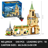 JIESTAR JJ9024 540PCS Série Vue de Rue Ornement de la cour de Poudlard Modèle de blocs de construction Jouet éducatif technique Cadeau de festival