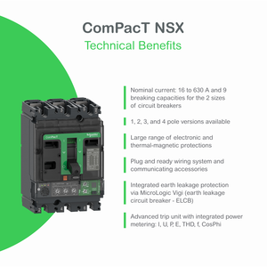 Nuevo Interruptor Automático MCCB C10H3TM016 LV429677 NSX100H TMD 16 3P3D F NSX100H TMD 25 3P3D F LV429676 C10H3TM025 - Product Image 6