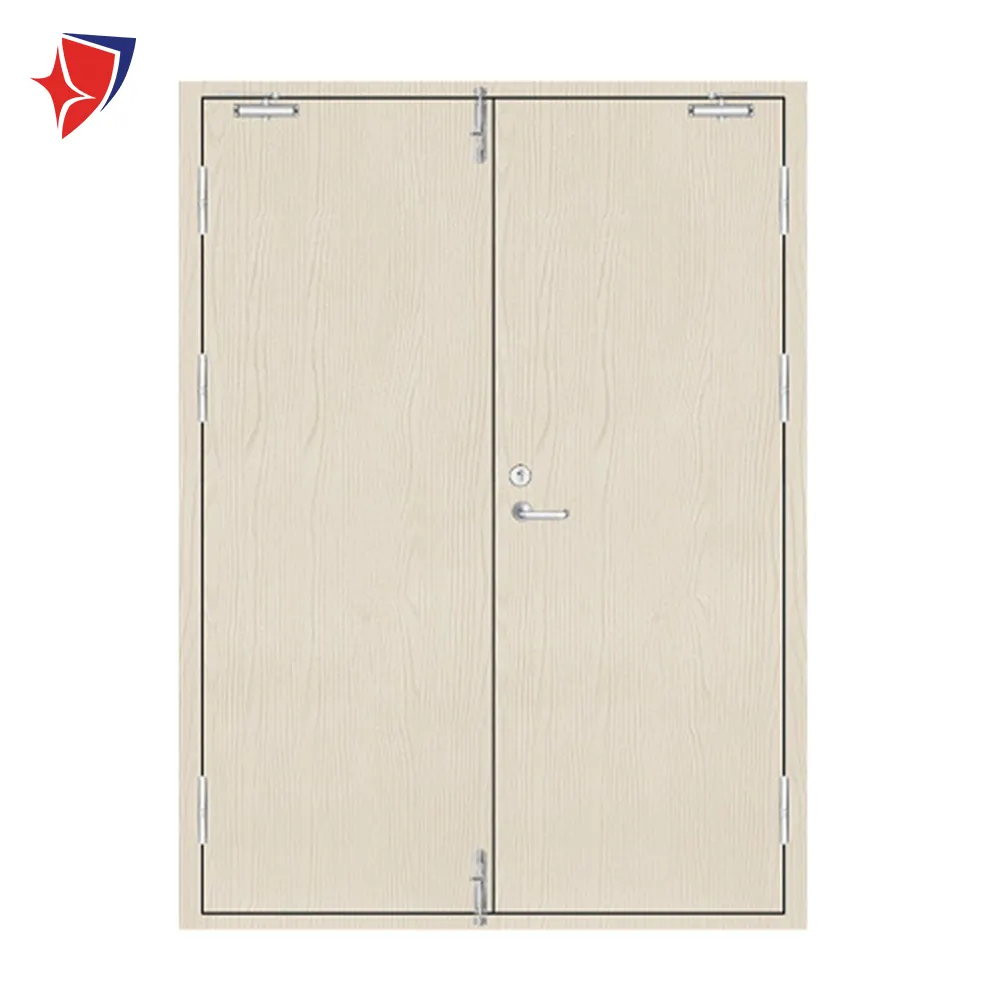 2024 High Quality Modern Style Double Open Solid Wood Fire Rated Door for Hospital Building Fire Doors