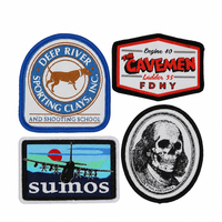 Patch tissé personnalisé à coudre, sans appliqué, de forme ovale ou triangulaire, découpé au laser, grand format, pour chapeaux et vêtements, thermocollant