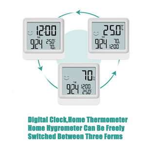 Mini thermomètre d'ambiance ABS multifonctionnel hygromètre de température et d'humidité intérieures OEM ODM conçu en plastique LCD - Product Image 5