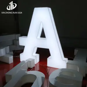 Boîte à lumière led complète 3d, canal acrylique solide avec lettres