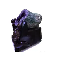 Geodas de amatista Natural con agujero, espécimen de cristal de cuarzo brasileño de Perú para decoración del hogar, venta al por mayor