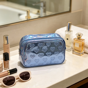 Bolsa de Cosméticos de PU con Logotipo Grabado para Mujer, Bolsa de Maquillaje de Alta Gama con Logotipo Personalizado, Bolsa de Aseo Duradera para Viaje al Mejor Precio - Product Image 3