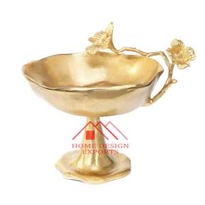 Centros de Mesa Decorativos de Alta Calidad, Pedestales de Aluminio, Fruteros, Tazón Dorado de Aluminio para Servir Aperitivos y Frutos Secos - Product Image 1