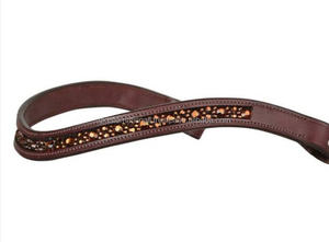 Bande de front en cuir brun noir avec des cristaux disponibles dans beaucoup de couleurs - Product Image 2