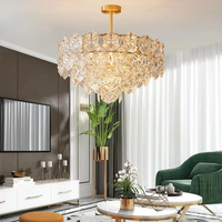 Lustre en verre de luxe français en cuivre pour hôtel, villa, restaurant, décoration de salon