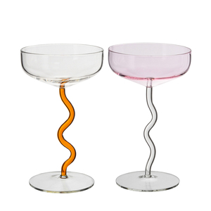 <span class=keywords><strong>Copas</strong></span> Samyo Personalizadas <span class=keywords><strong>de</strong></span> Vidrio Borosilicato Coloridas y Curvadas para Helado, Champán y Cócteles - Product Image 2