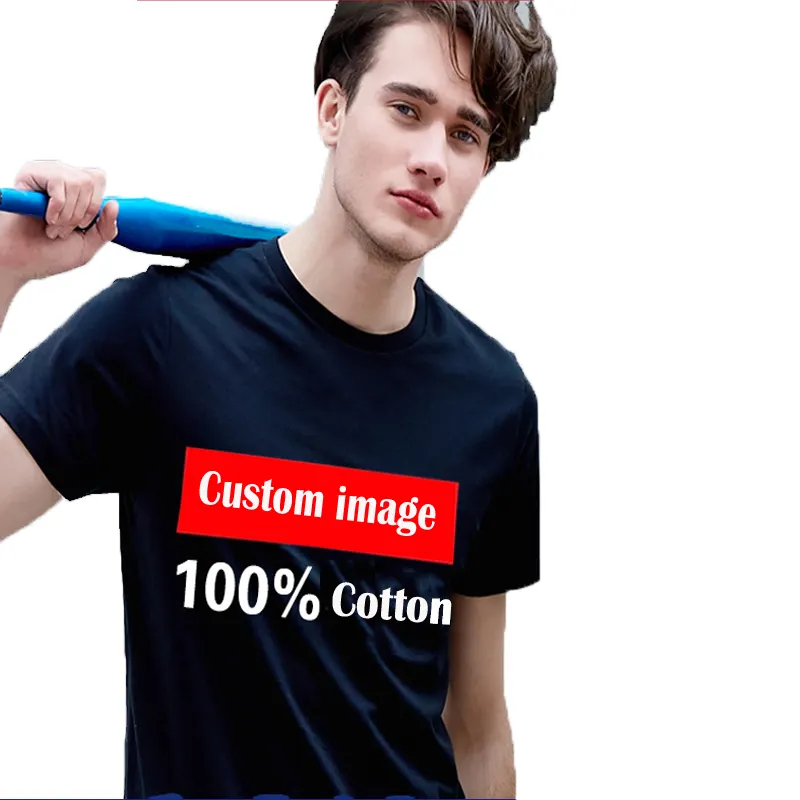 170グラム半袖綿100% 熱転写ロゴ刺繍スクリーンカスタムブランド印刷プラスサイズメンズTシャツTシャツ