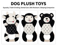 Jouet interactif pour chien en peluche OEM ODM Boxer, résistant aux morsures, couineur, pour le jeu autonome, le nettoyage des dents et le soulagement de l'ennui