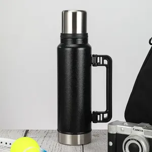 Grande bouteille d'eau de voyage 1L 1.4L 1.9L en acier inoxydable, thermos isotherme sous vide pour les sports de plein air - Product Image 1