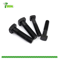 GB35 ASME B18.2.1. Perno de Cabeza Cuadrada Plana de Acero al Carbono y Acero Inoxidable SAE J429 1/4-20~1-8, Rosca Cuadrada M6, 4 Pernos